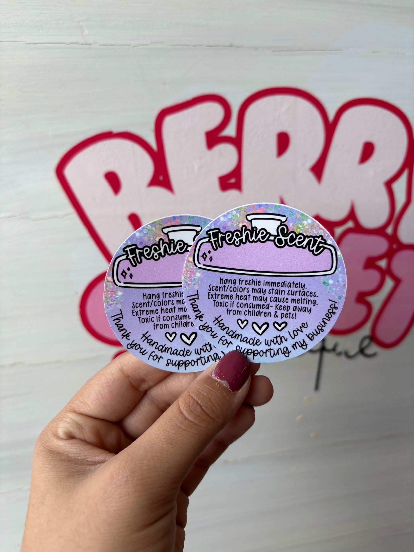 Freshie Scent and Care Stickers