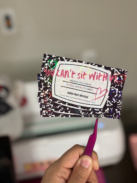 Loyalty reward cards